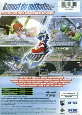 Sonic Riders (USA) box cover back